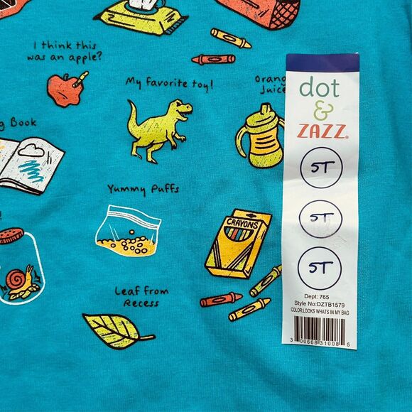 NEW Boys Size 5T "Daycare Essentials" Aqua Shirt dot & ZAZZ Toddler Top Cotton - Picture 4 of 8